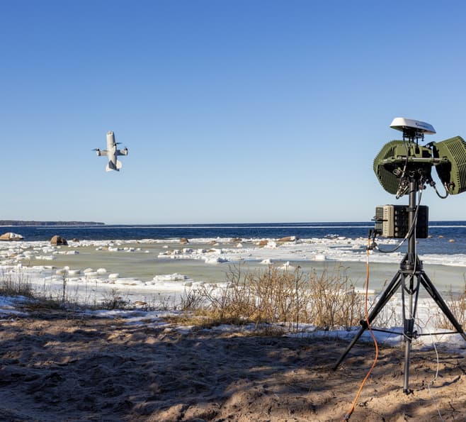 Estonian soldiers trialling a C-UAS system during exercise Digital Shield 2.0 in March 2026. (Estonian Defence Force)