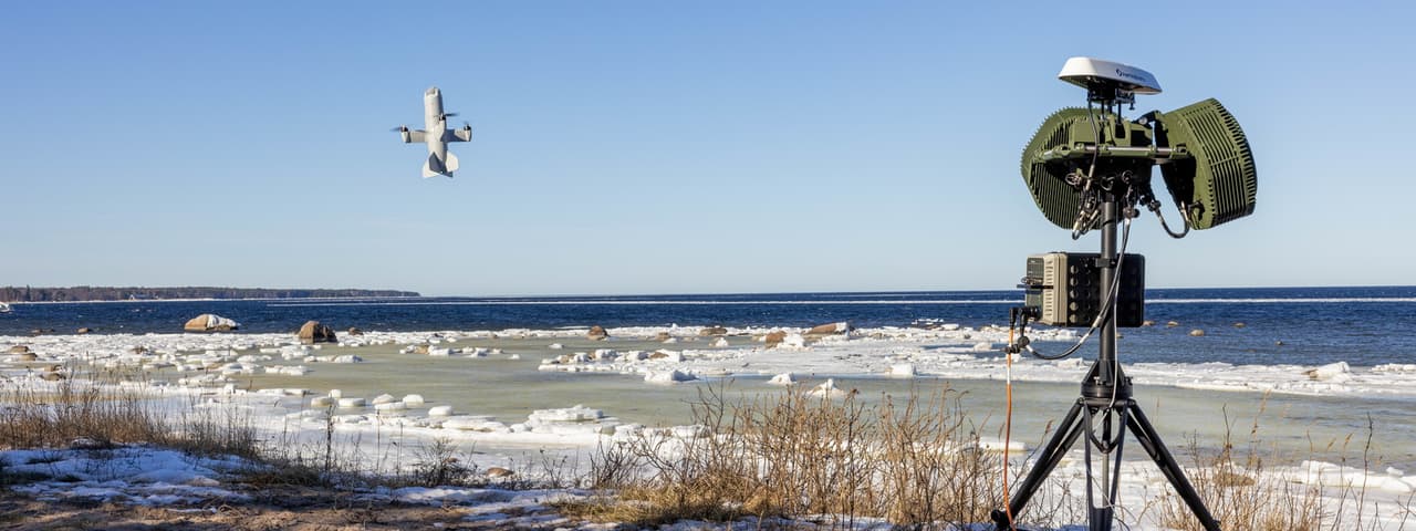 Estonian soldiers trialling a C-UAS system during exercise Digital Shield 2.0 in March 2026. (Estonian Defence Force)