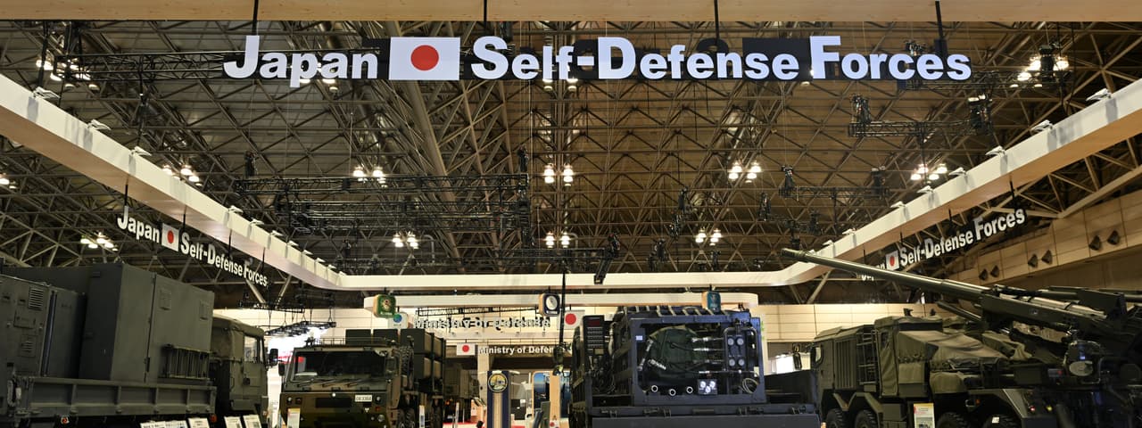 Japanese Self Defense Forces stand at DSEI Japan 2025 