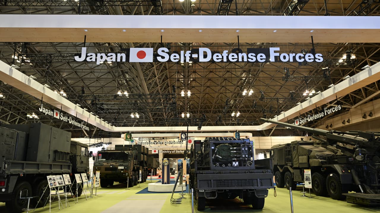 Japanese Self Defense Forces stand at DSEI Japan 2025 