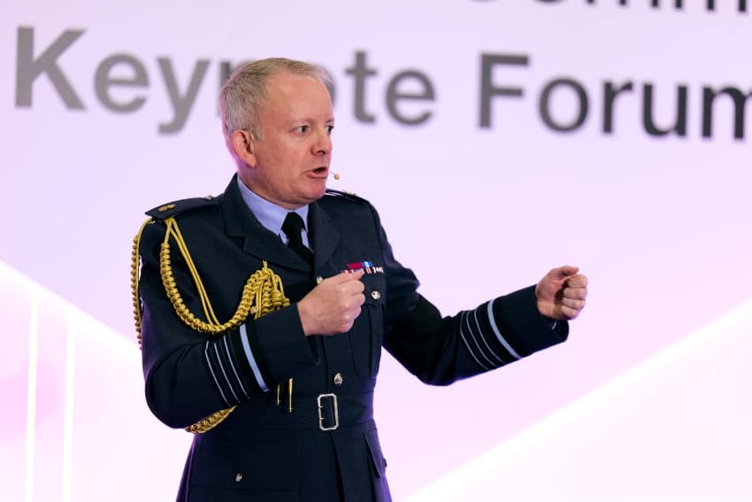Air Chief Marshal Sir Richard Knighton speaking at DSEI UK 2025
