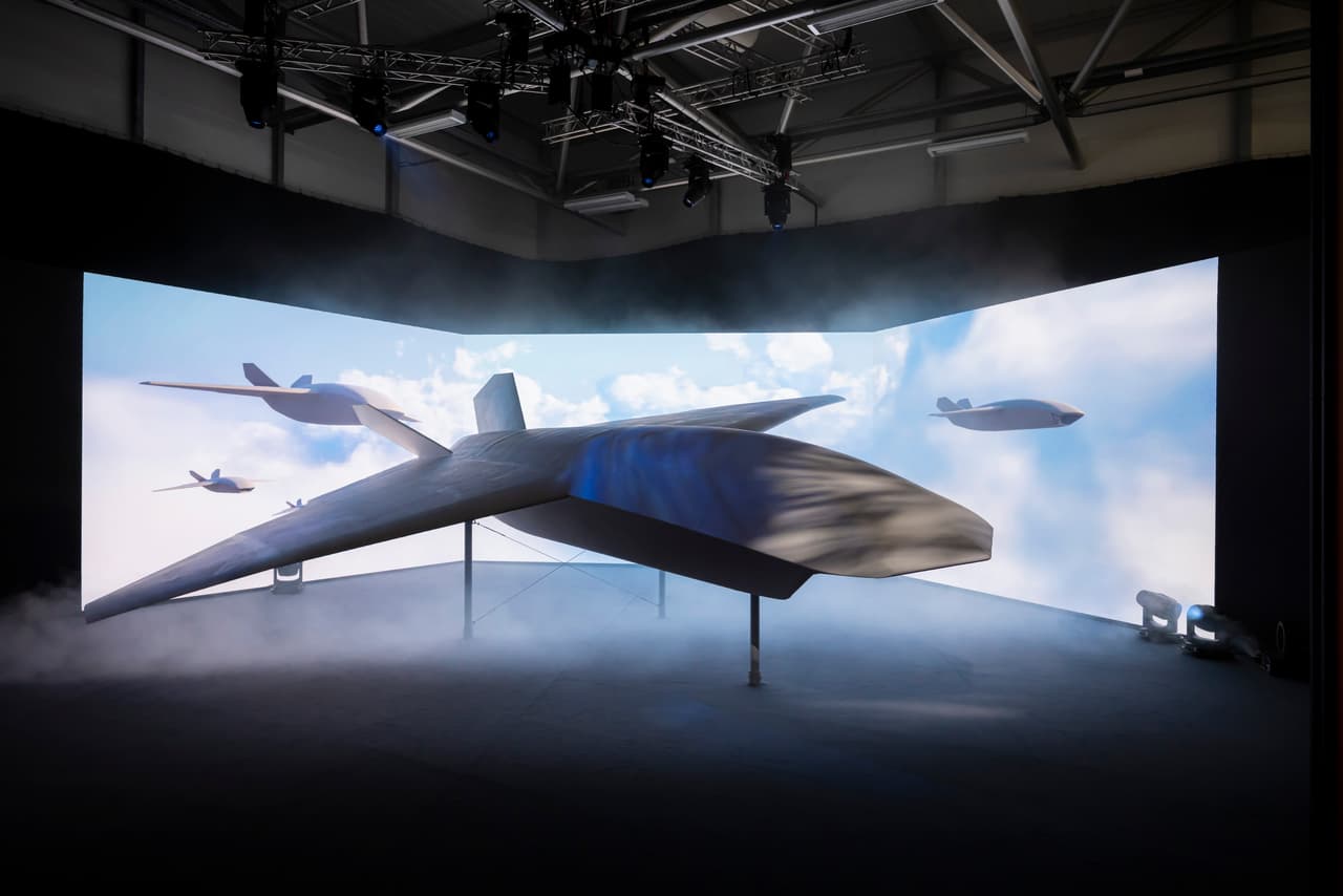 BAE Systems' Brontanax CCA demonstrator at Farnborough International Airshow on 22 July 2026.