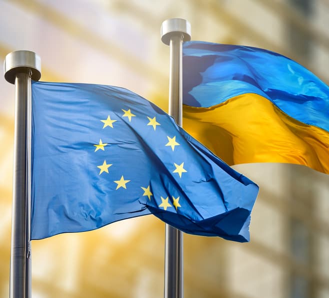 EU Ukraine flags