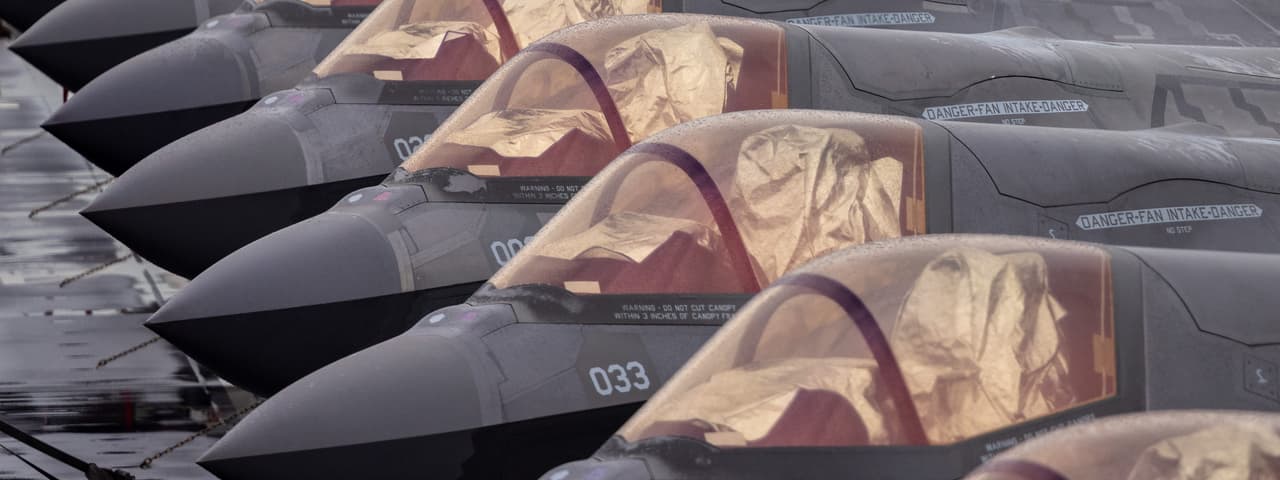 UK F-35B jets on the HMS Prince of Wales Aircraft Carrier in 2025. (UK MoD Crown copyright 2026) 