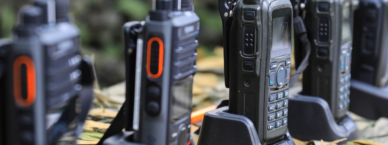 Handheld radios. 