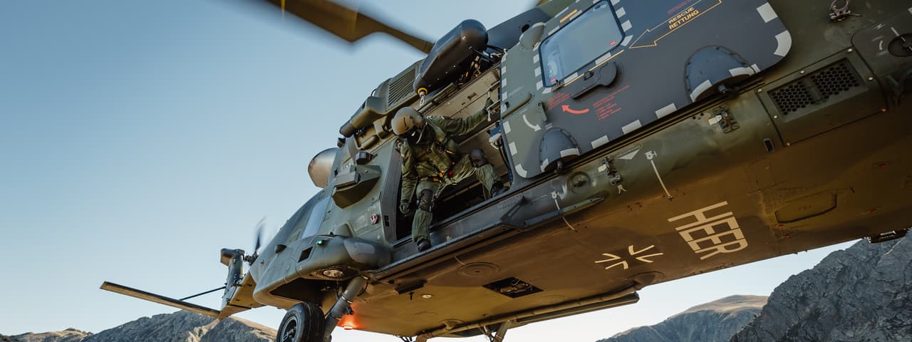A Bundeswehr NH-90 multi-purpose helicopter