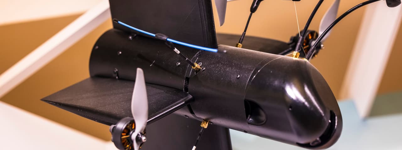 A drone interceptor from Swiss company ENS Dynamics.