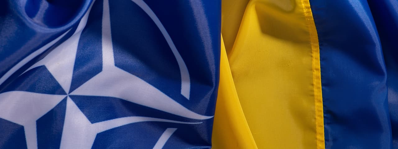 NATO and Ukraine flags