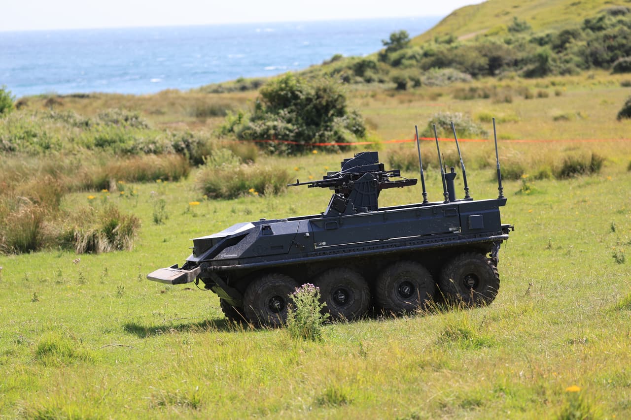 A Mission Master UGV being tested on Lulworth testing range.