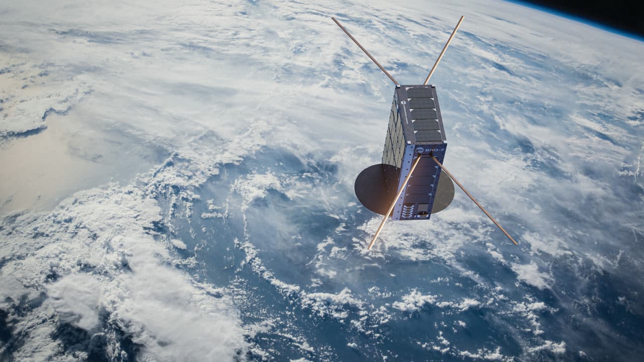 A satellite orbiting Earth. Unseenlabs uses radio freuquency geolocation to discover ‘dark vessels’. 