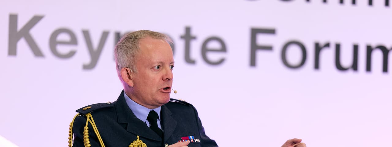 Air Chief Marshal Sir Richard Knighton, Chief of the Defence Staff - UK Ministry of Defence speaking at DSEI UK 2025. 