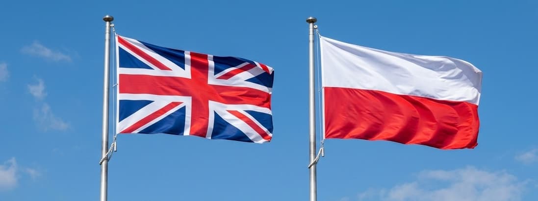 UK and Poland flag