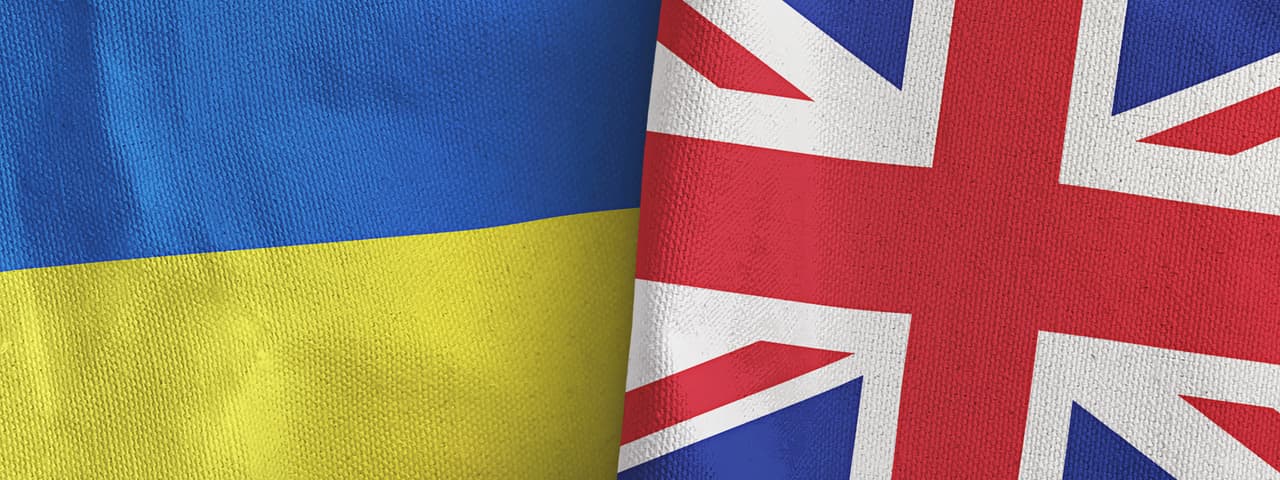 Ukraine and UK flags