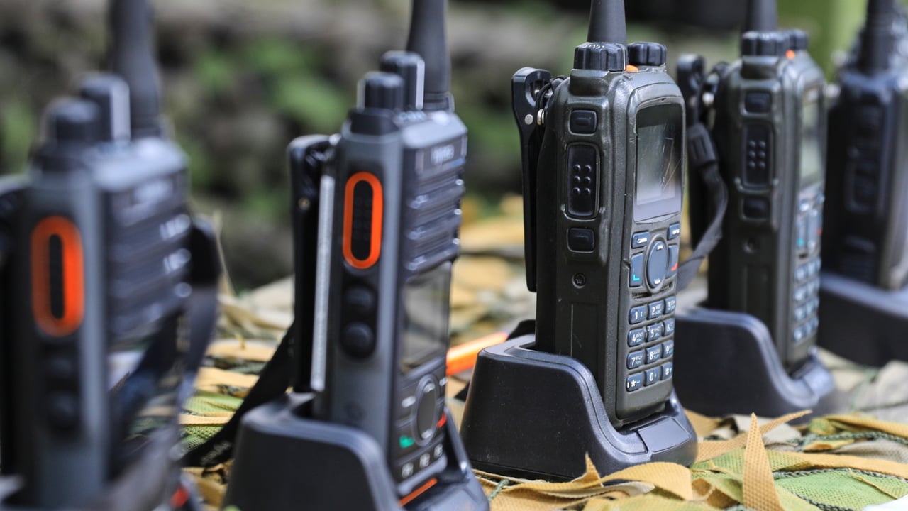 Handheld radios. 