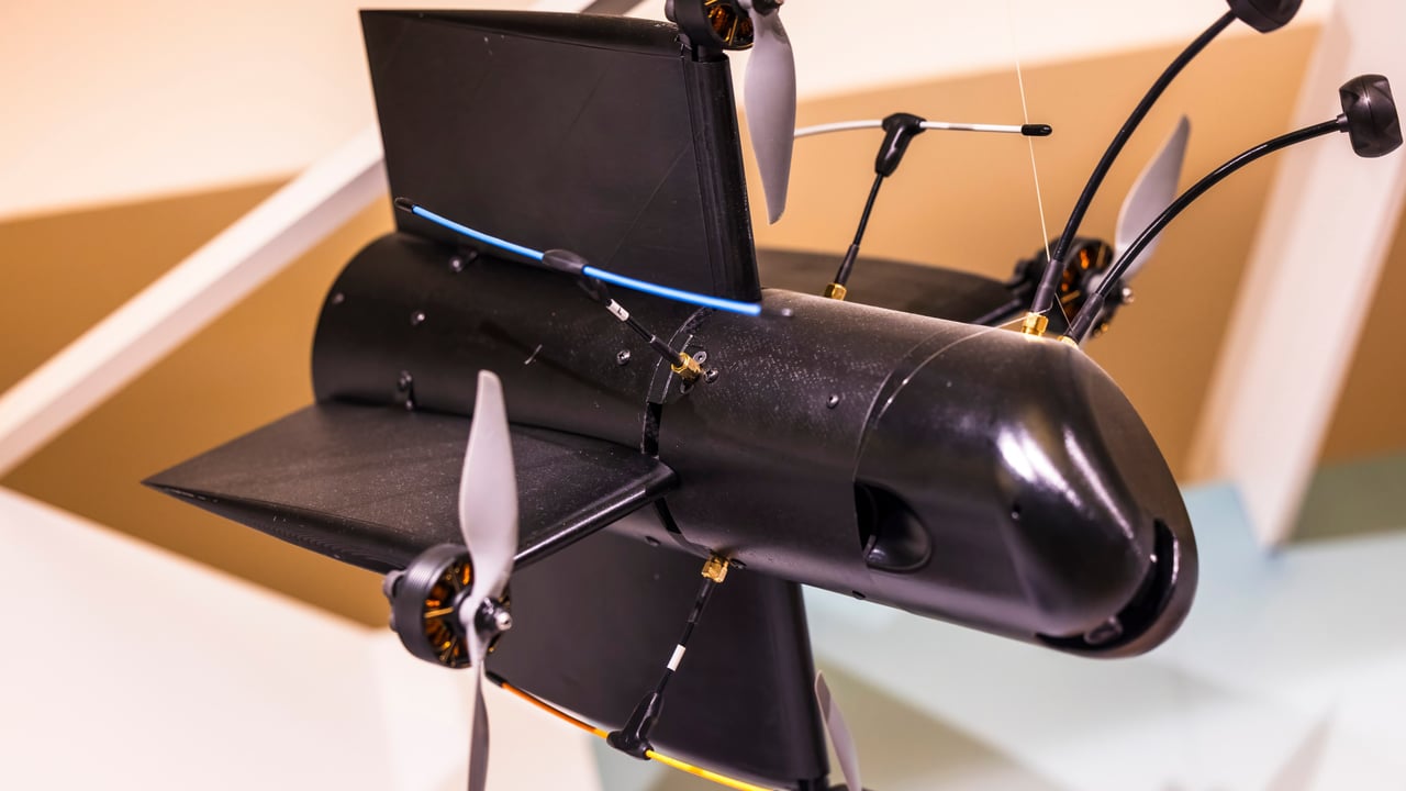 A drone interceptor from Swiss company ENS Dynamics.