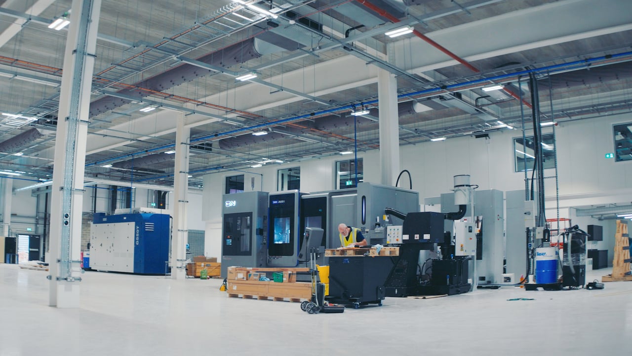 The interior of the new Isembard manufacturing facility in London, UK. 