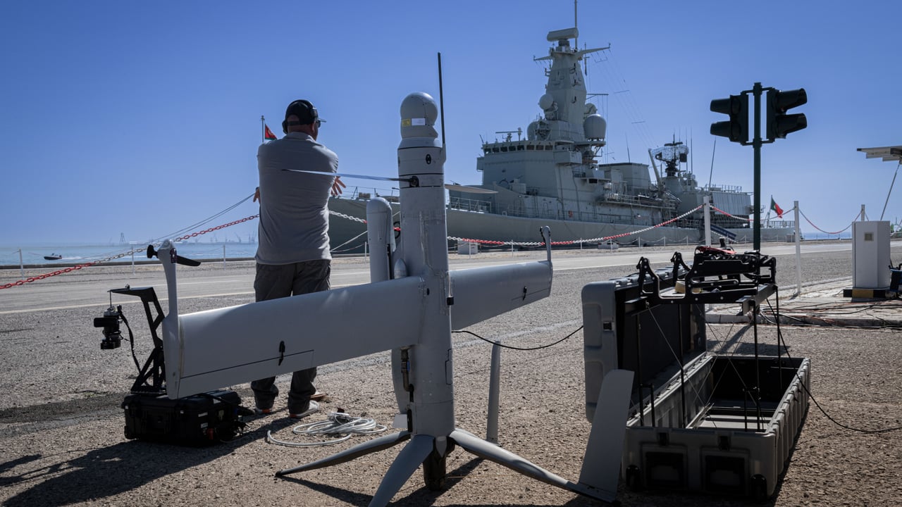 A UAV on display at NATO REMPUS 2025.