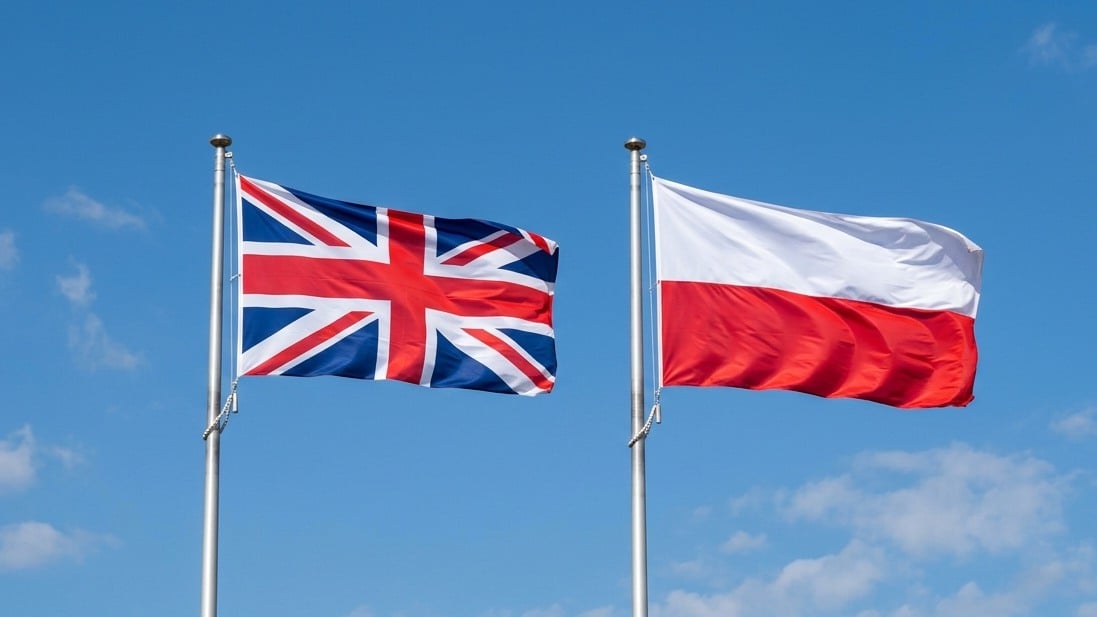 UK and Poland flag
